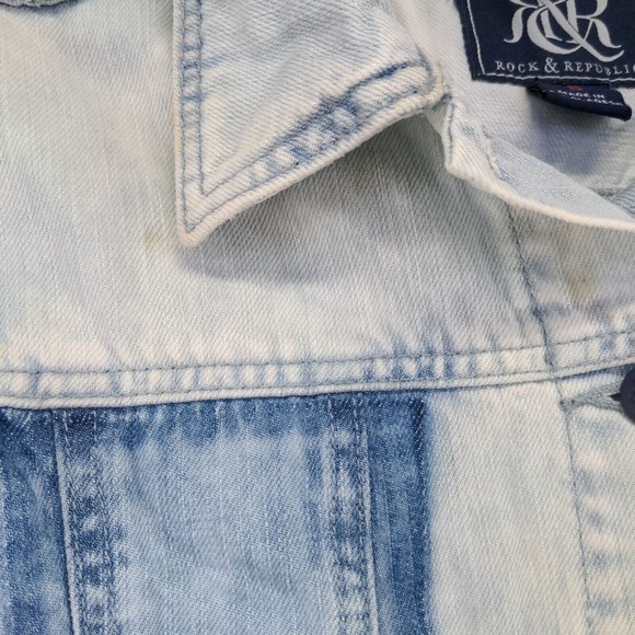 Rock & Republic Women's Hitchhiker Denim Jean Jacket Blue Small Light Wash - Picture 4 of 14